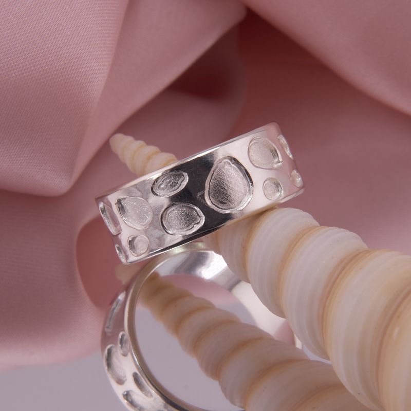 Preview: Silber Ring breit Lotus